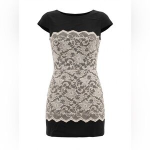 Hybrid Apparel Black Dress with Cream Lace Overlay